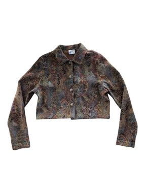Vintage Koret Cropped Tapestry Blazer 90s Paisley Jacket Women's Small